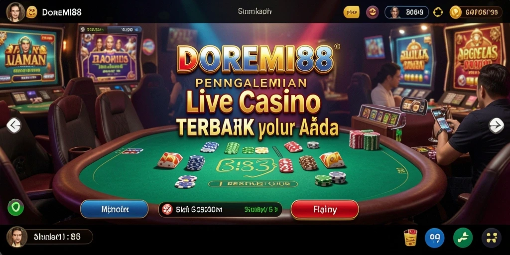Screenshot menunjukkan pengalaman bermain Live Casino yang interaktif dan mendebarkan.