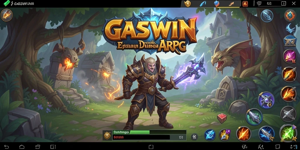 Menampilkan aksi seru dalam gameplay ARPG GASWIN.