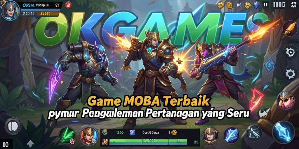 Tangkapan layar gameplay seru dari OKGAMES MOBA.